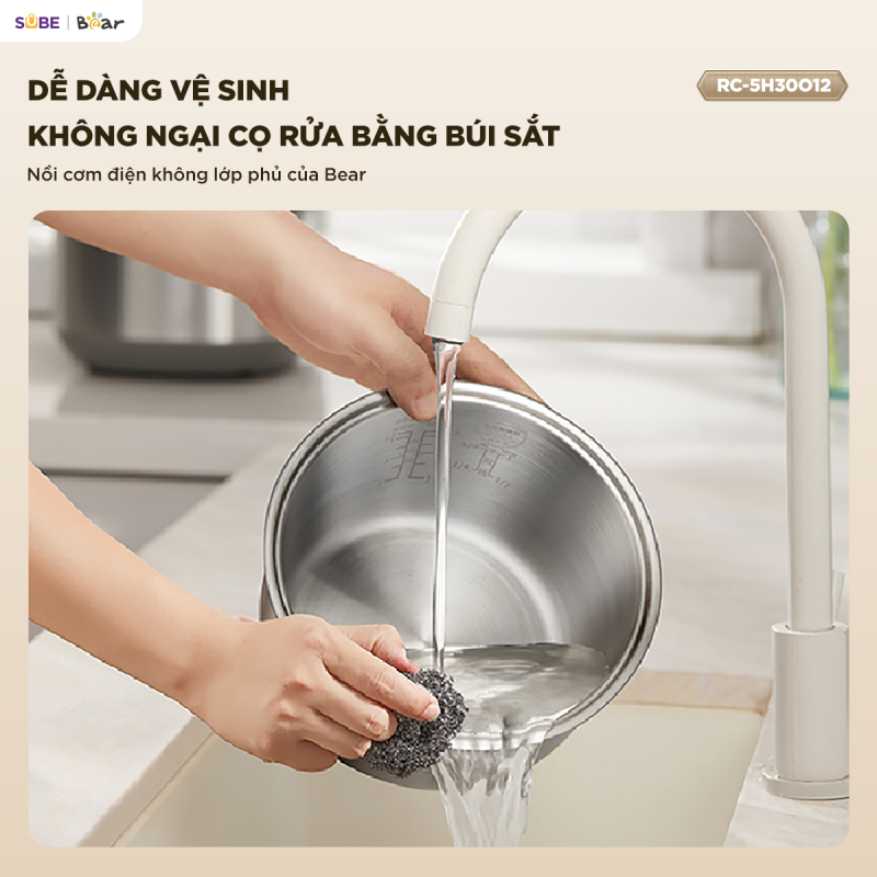 [SALE 20/10] Nồi cơm điện Bear 1.2L RC-5H30O12